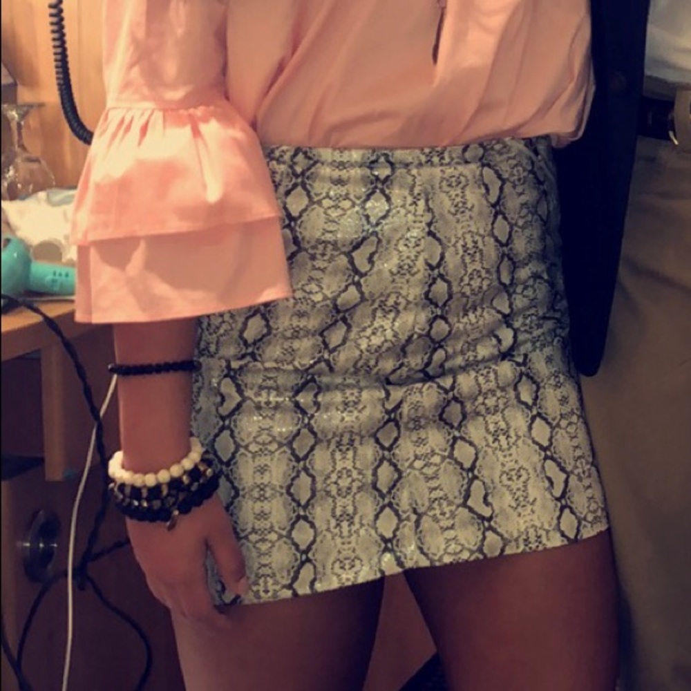 Snakeskin Leather skirt